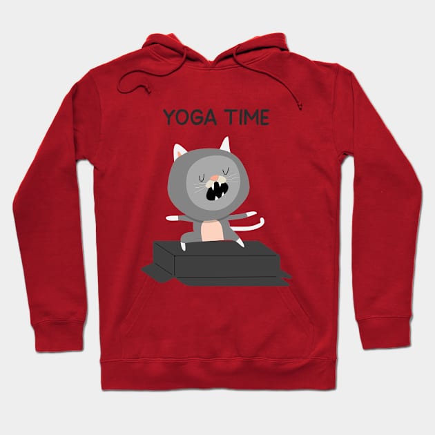 Yoga Time Comment Design Hoodie by Go-Buzz